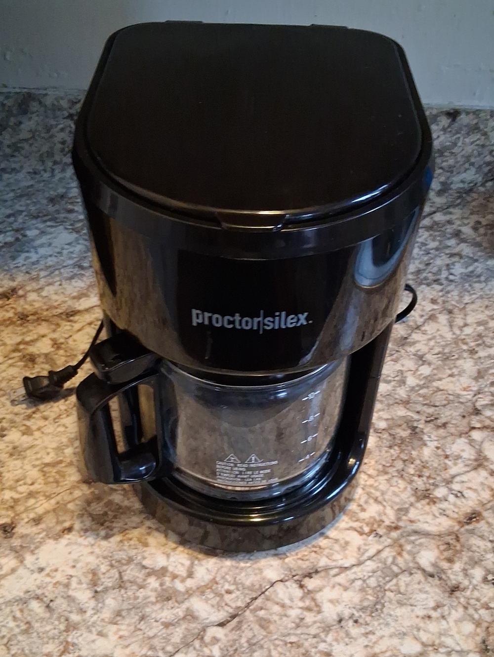 Proctor Silex Black Drip Coffee Maker - Compact Home Kitchen